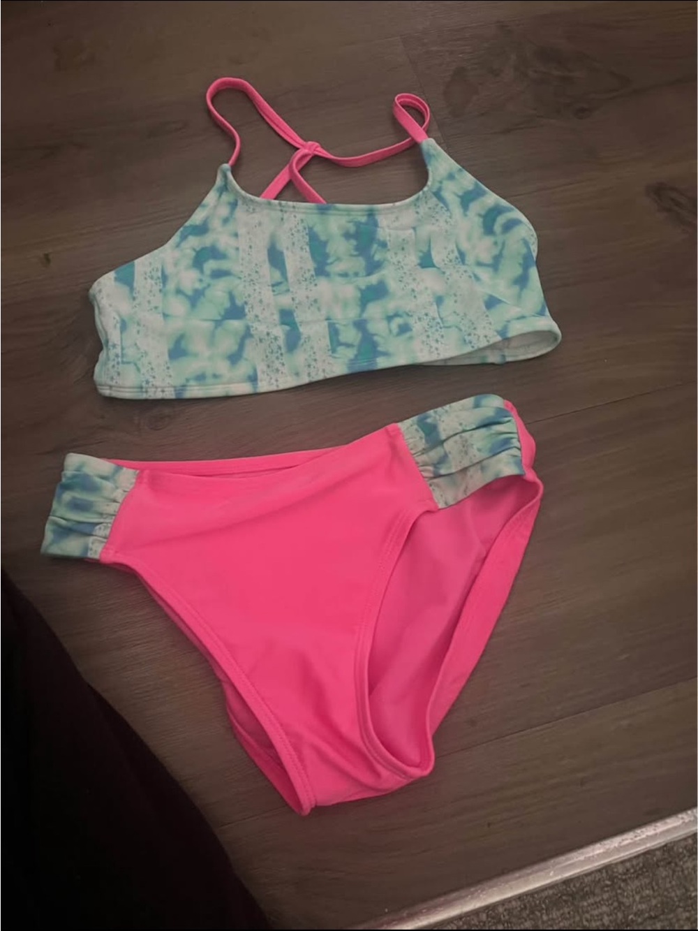 More Than Magic Pink & Aqua Girls Two-Piece Swim Set
